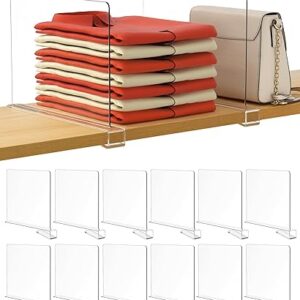 12-Piece Clear Acrylic Shelf Dividers - HBlife Closet Purse Organizer Set