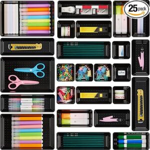 25-Piece Drawer Organizer Tray Set - Vtopmart Desk, Vanity & Bathroom Bins