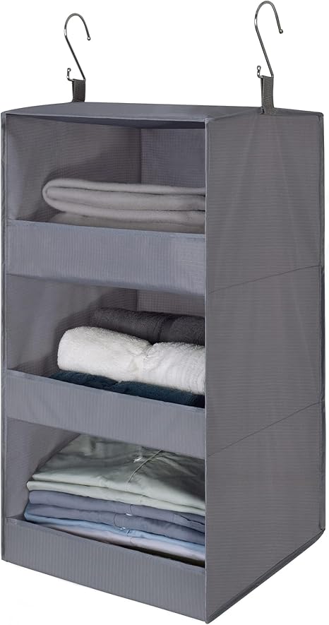 3-Shelf Hanging Closet Organizer – GRANNY SAYS Collapsible Closet Storage