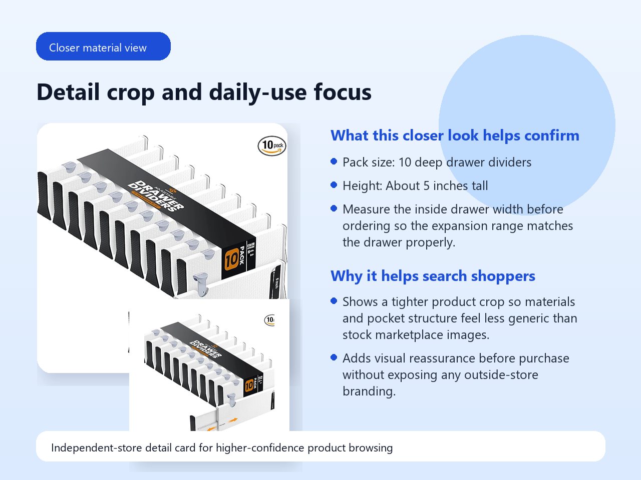 5-Inch Deep Expandable Drawer Dividers (10-Pack) for Dresser, Kitchen and Pantry Storage - Image 5