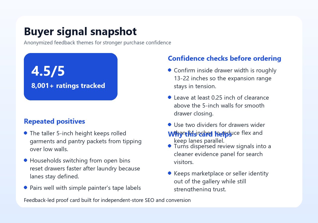 5-Inch Deep Expandable Drawer Dividers (10-Pack) for Dresser, Kitchen and Pantry Storage - Image 6
