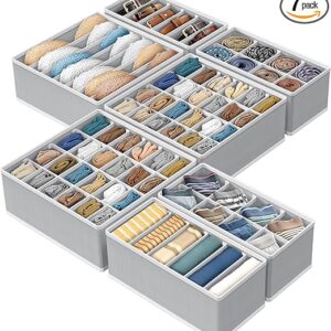 7-Piece Closet Underwear Drawer Organizer Set - Foldable Fabric Storage Bins