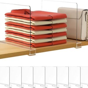 8-Pack Clear Acrylic Shelf Dividers – HBlife Closet Purse and Sweater Organizer