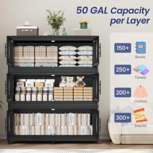 QAVABIN 200GAL Extra Large Stackable Storage Bins (4-Pack)