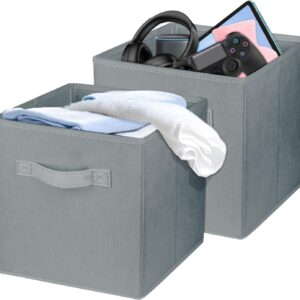OrganizeHub Small Collapsible Fabric Storage Box – Grey