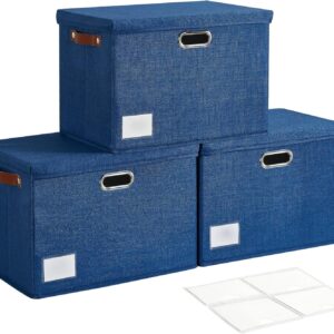 OrganizeHub Jumbo Collapsible Storage Container – Navy Blue