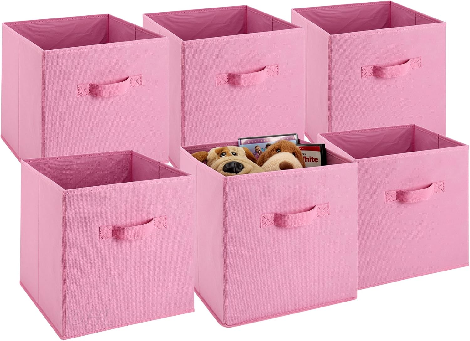 OrganizeHub Kids Toy Collapsible Storage Bin – Pink