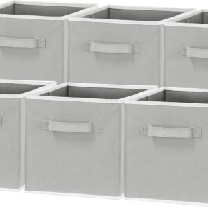 OrganizeHub Linen Collapsible Storage Cube – 6 Pack